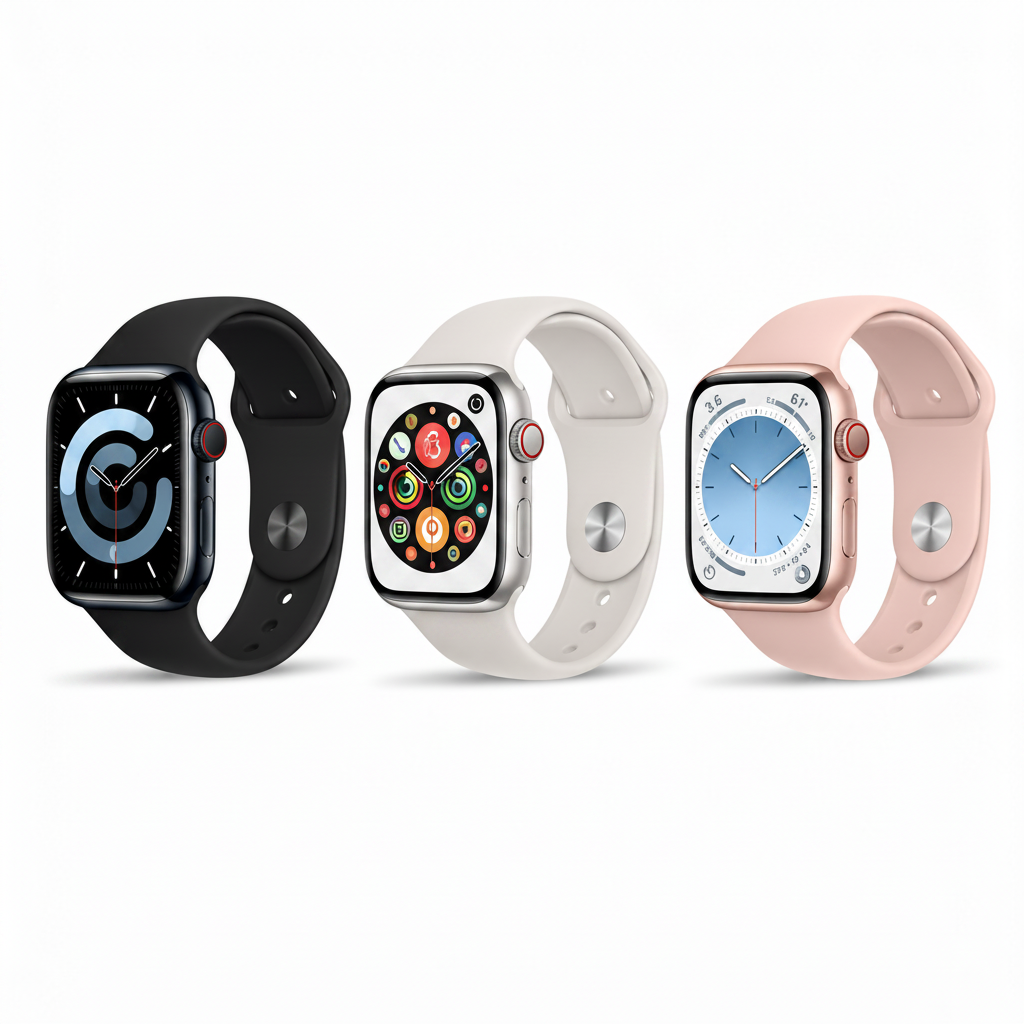 Apple Watch Series 10 GPS + Cellular 42mm,46mm - Rose Gold, Silver, Jet Black - Aluminum Case with Sport Band - Good - Refurbished (Copy) Apple