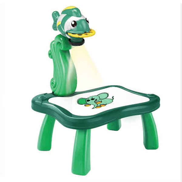 Kids Educational LED Projector Table Toy - Tyrannosaurus Drawing Board Easel - Green (Dolphin) Tristar Online