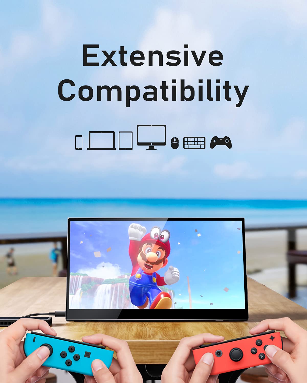 Arzopa E1, 14 inch Portable Monitor, Ultra Slim Portable Laptop Monitor FHD 1080P External Display with Dual Speakers Second Screen for Laptop PC Phone Xbox PS4/5 Switch ( Open Never Used ) Arzopa