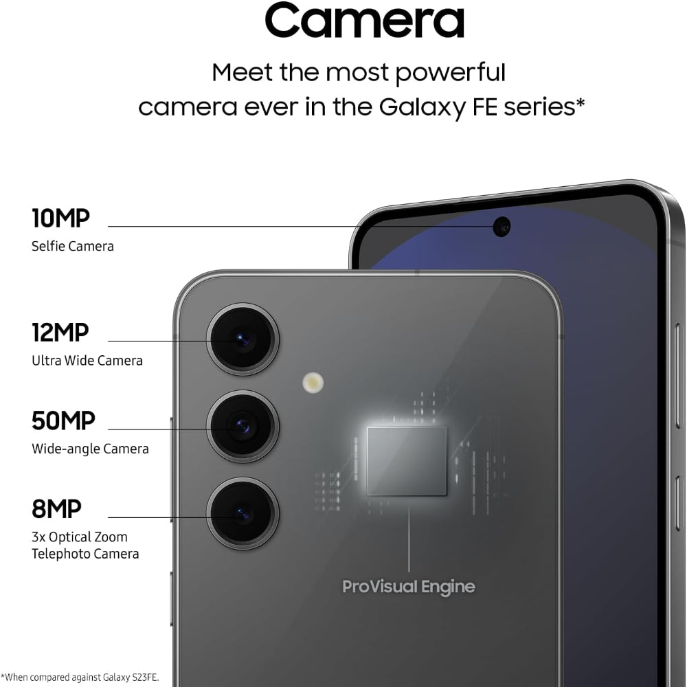 Samsung Galaxy S24 FE Black Android smartphone close-up