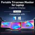 14 inch Trifold Portable Monitor 1080P IPS FHD Laptop Screen Extender For Laptop - Space Grey (Opened Never Used)   (AU Version)