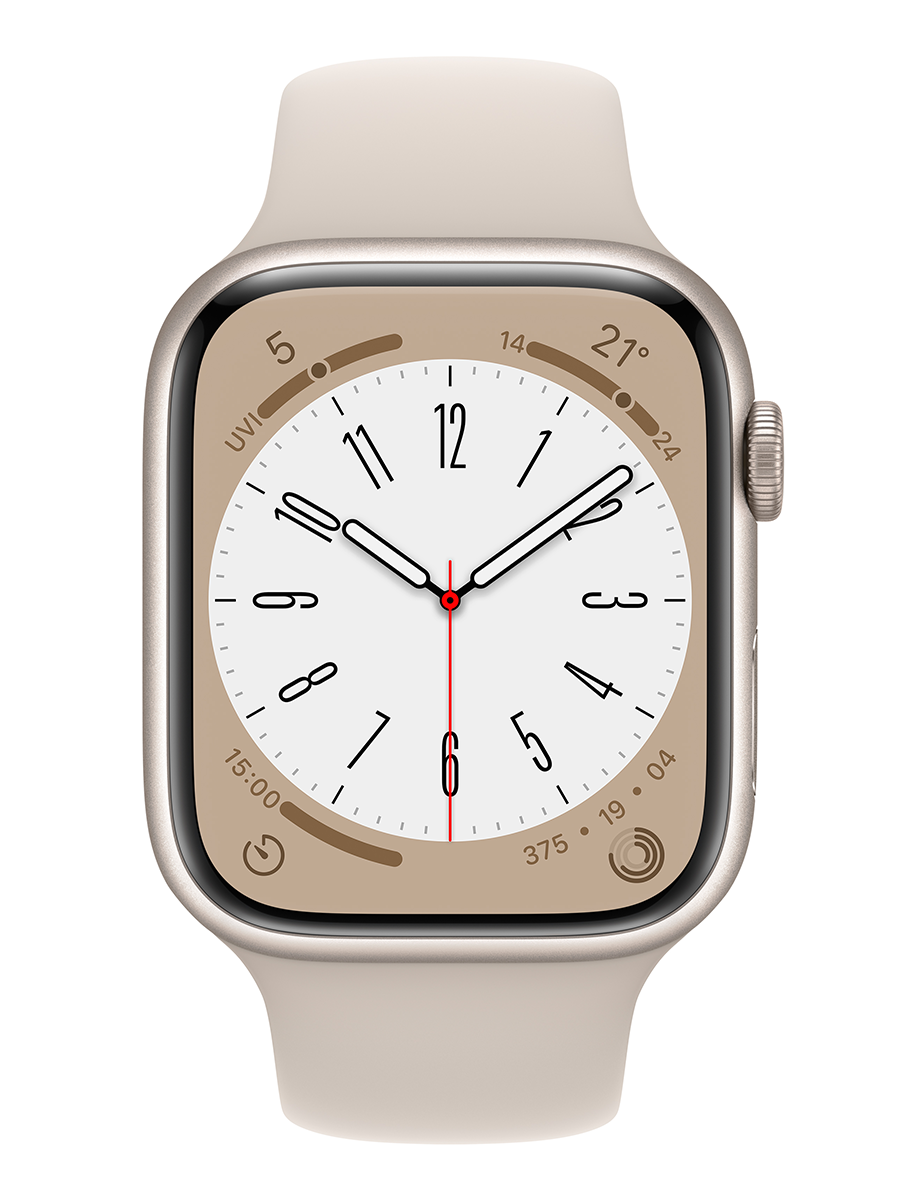 Apple Watch Series 8 45mm Starlight Aluminium Case Starlight Sport Band GPS + Cellular Smartwatch (Copy) Apple