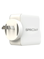 Sprout 65W GaN Power Adapter – White – 3-Port Fast Charger - (AU Version) Box Damage