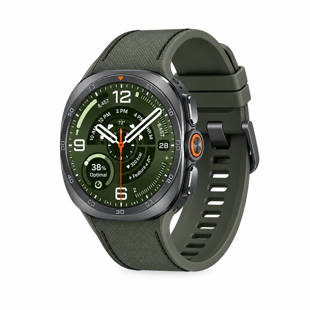 Samsung Galaxy Watch Ultra2 47mm LTE - Titanium Silver ,Titanium Grey - Multiple Band Options - Titanium Silver / PeakForm Band - Olive