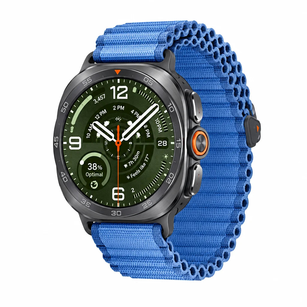 Samsung Galaxy Watch Ultra2 47mm LTE - Titanium Silver ,Titanium Grey - Multiple Band Options - Titanium Silver / Trail Band - Blue