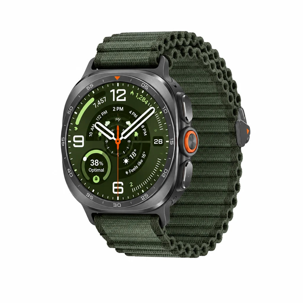 Samsung Galaxy Watch Ultra2 47mm LTE - Titanium Silver ,Titanium Grey - Multiple Band Options - Titanium Silver / Trail Band - Olive