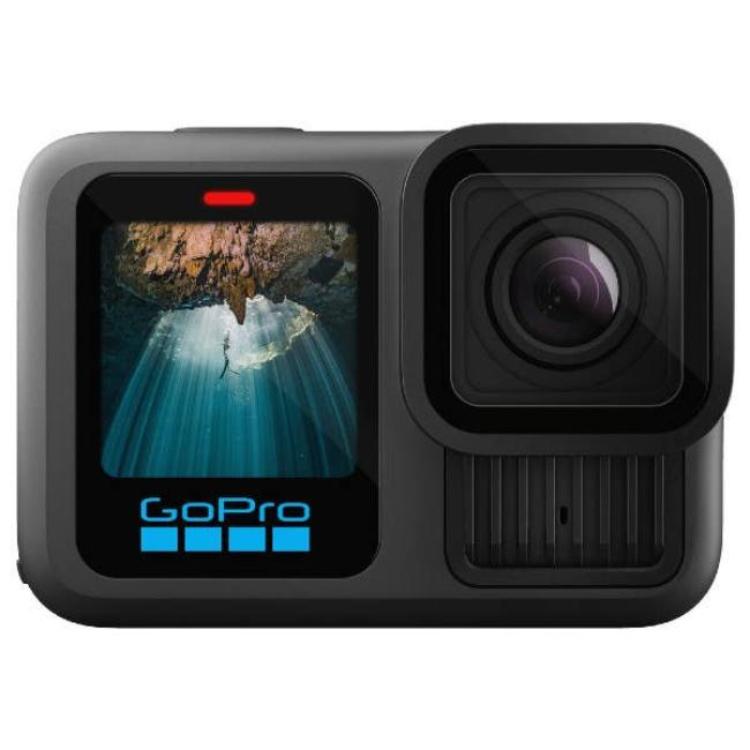 Front-facing display of GoPro HERO13 Black showing live preview.