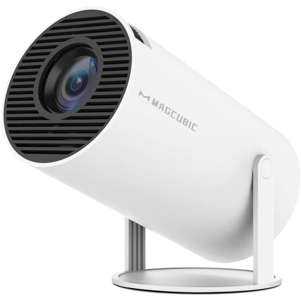 HY300 Pro compact projector front profile in white finish