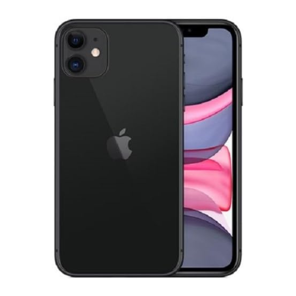 Certified refurbished Black iPhone 11 64GB – rear camera and body visible