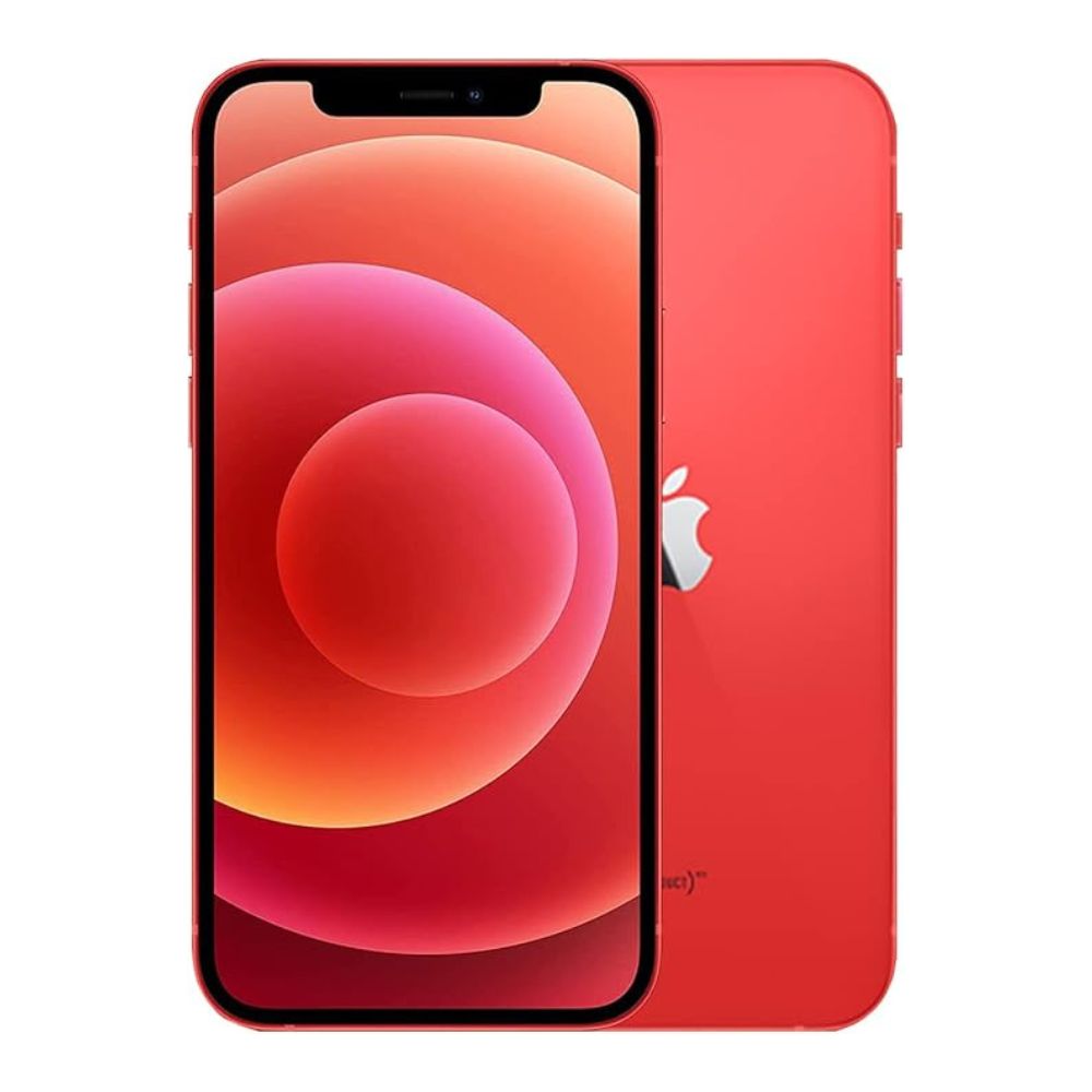 Refurbished iPhone 12 128 GB – angled front/back split image, good finish