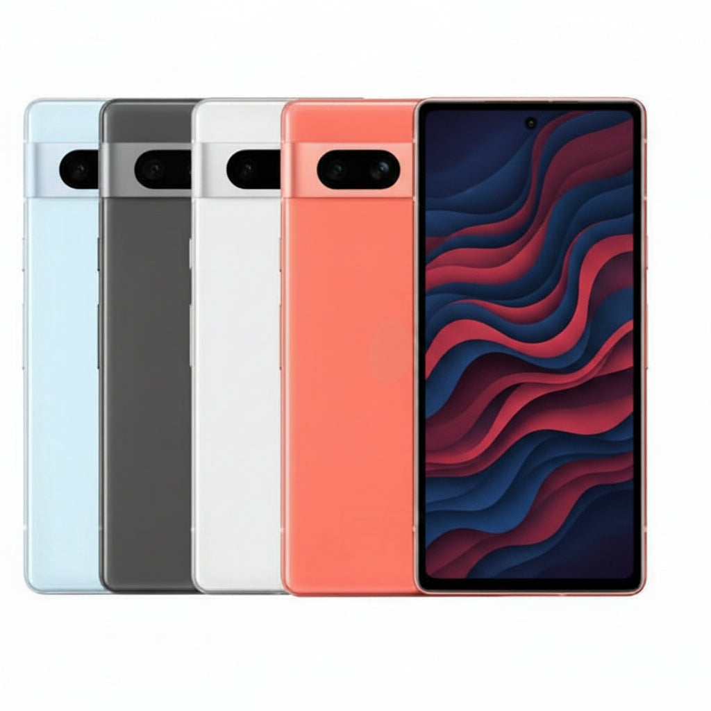 Google Pixel 7a Smartphone - 128GB - Charcoal,Snow, Sea, and Coral - Pristine - Refurbished