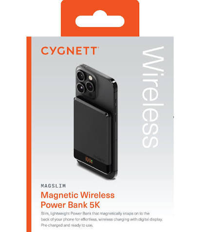 CYGNETT MAGSLIM 5K POWER BANK - Black -Excellent - Refurbished