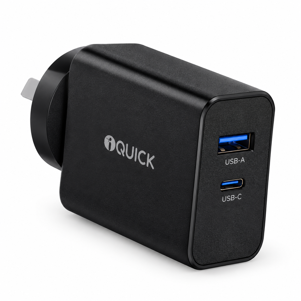 iQuick GaN 65W USB-C Power Adapter, Black, Fast Charging Tristar Online
