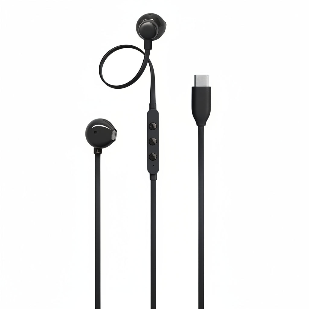 JBL Tune 350C USB-C Wired Earphones  - Black, Blue, Red, White - Black