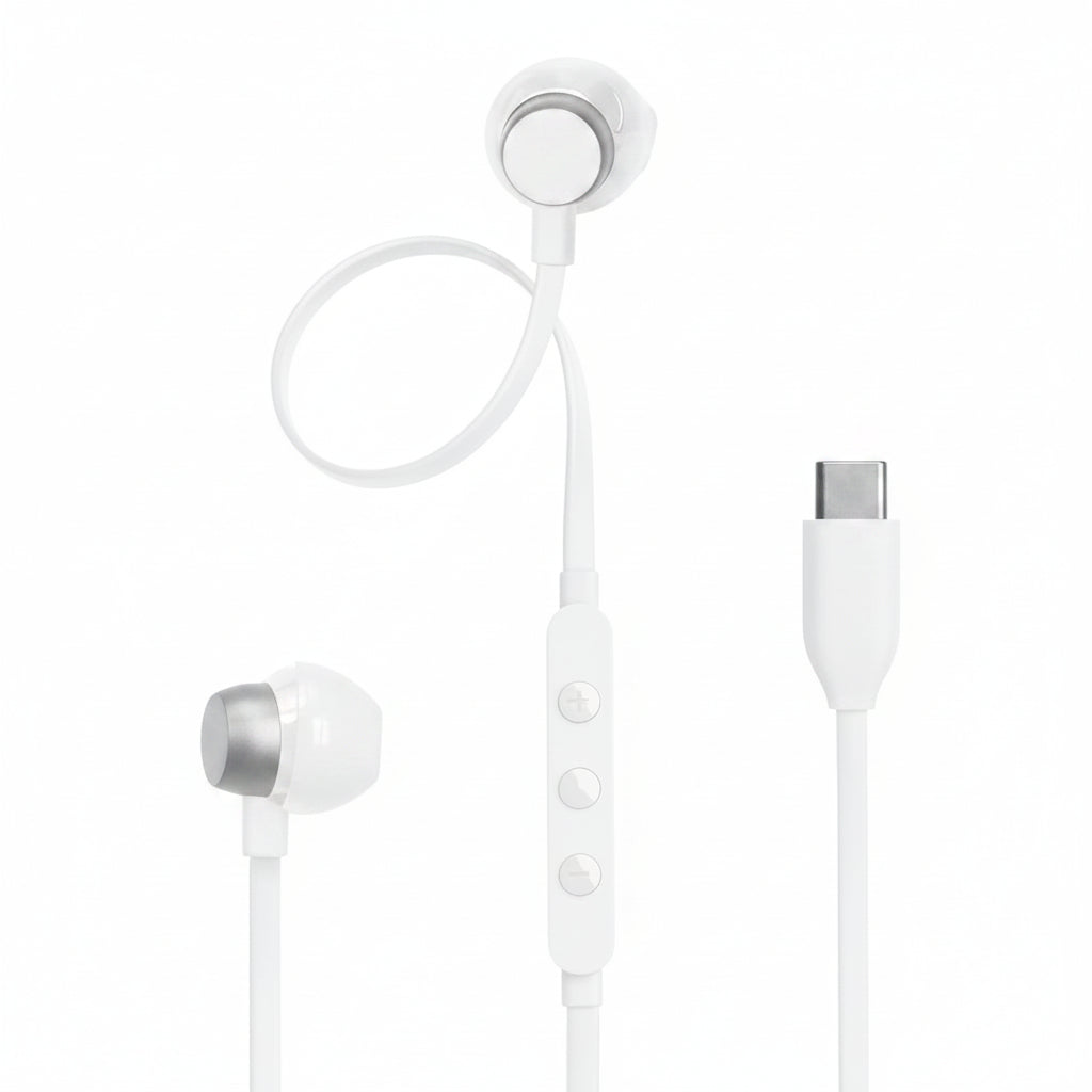 JBL Tune 350C USB-C Wired Earphones  - Black, Blue, Red, White - White