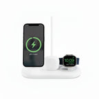 Sprout Qi2 Magnetic 3-in-1 Wireless Charger - White - Fast Charging Stand for iPhone, Apple Watch - AirPods - Excellent - Refurbished