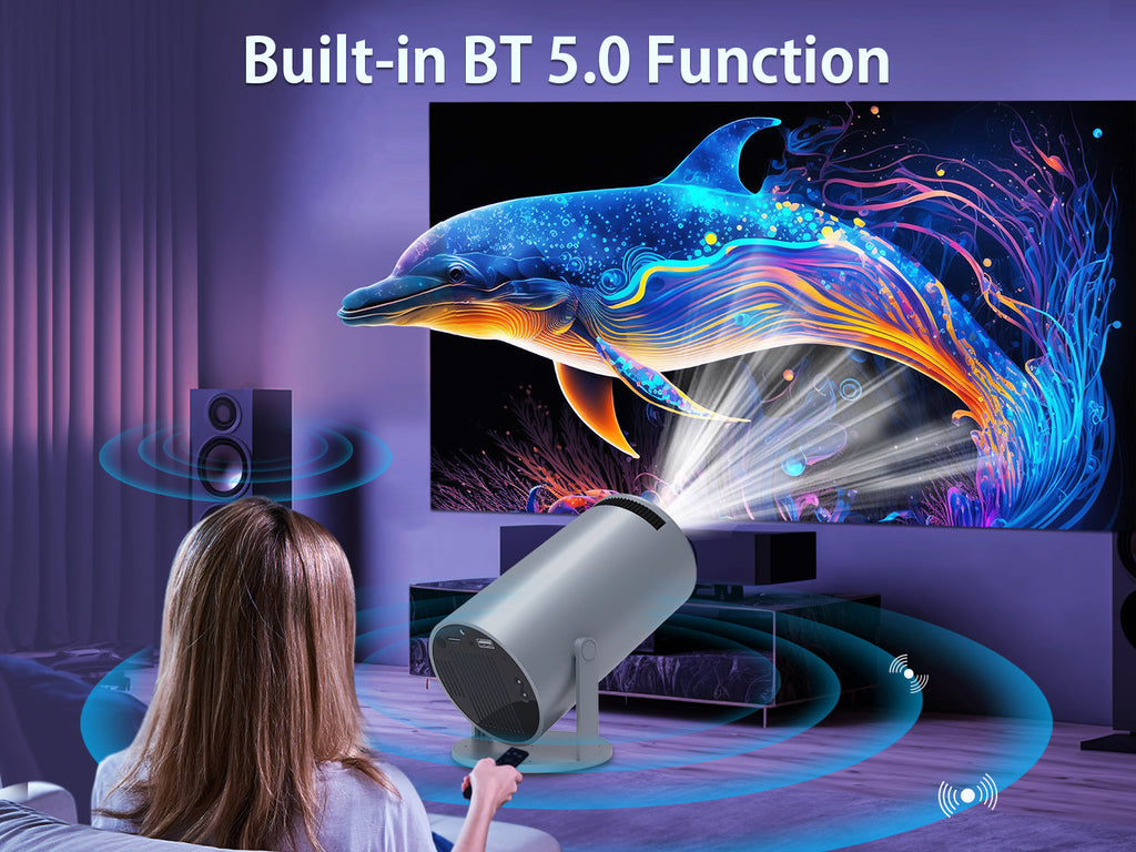 Magcubic HY300 Pro 4K Decoding Mini Projector – WiFi 6, Bluetooth 5.0, Rotatable Stand, Auto Keystone, Portable Home Cinema - Good - Refurbished
