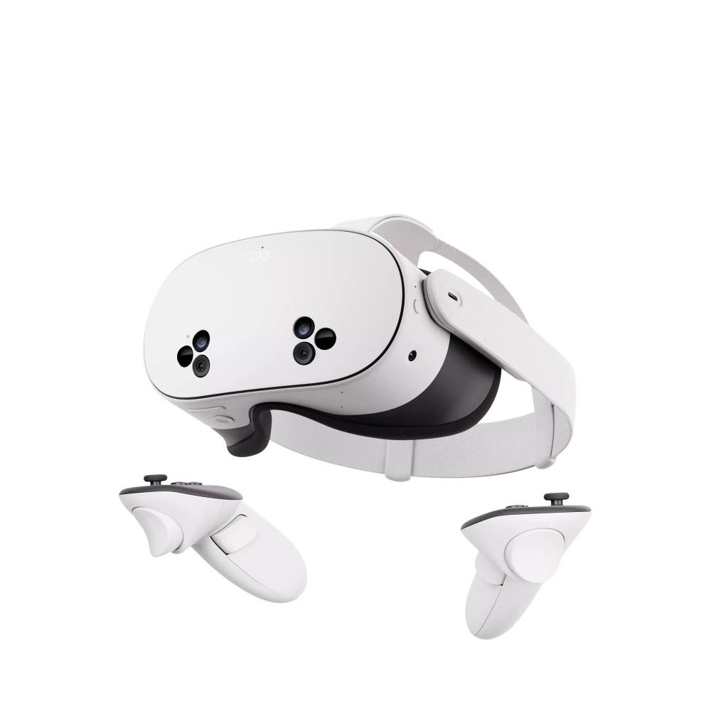 User interacting with hand‑tracking UI in mixed reality using Meta Quest 3S, with no controllers visible.