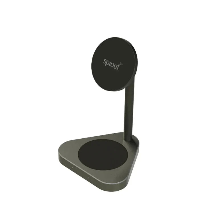 Sprout Elite Series Magnetic 2-in-1 Wireless Charging Stand for iPhone – Black- MagSafe Compatible Charger - Excellent - Refurbished Sprout