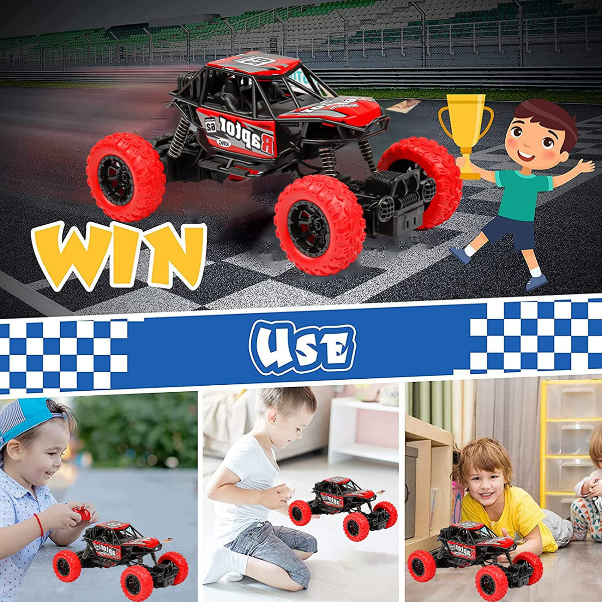 Remote Control Raptor Monster Truck 1:18 Scale Motion Climbing Cross Country RC Toy Car Trion