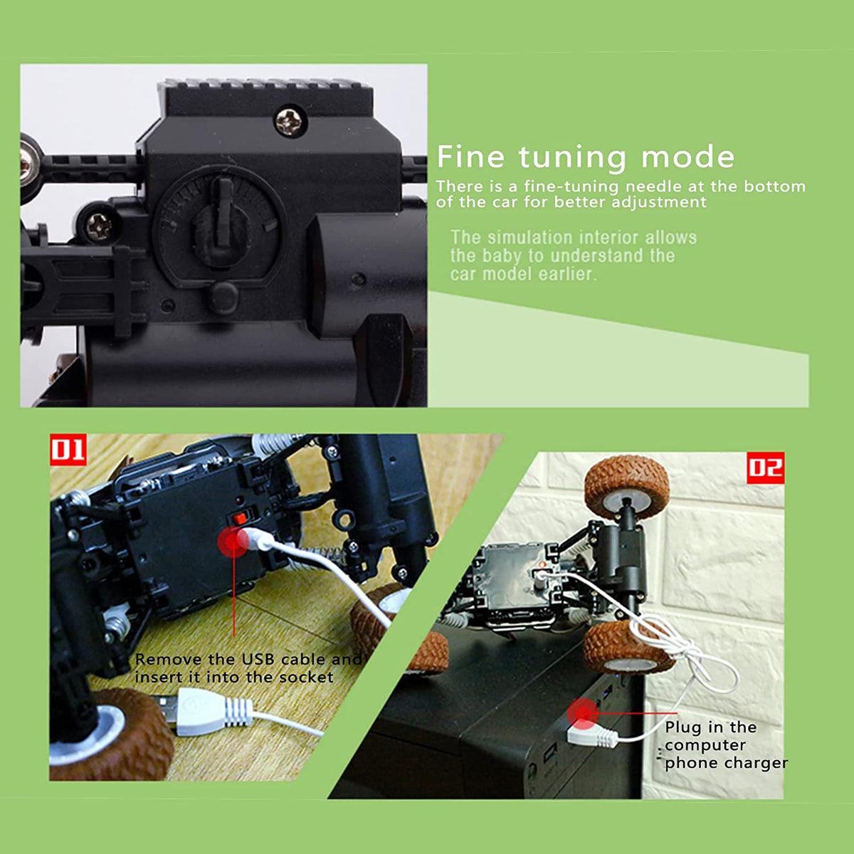 Remote Control Raptor Monster Truck 1:18 Scale Motion Climbing Cross Country RC Toy Car Trion