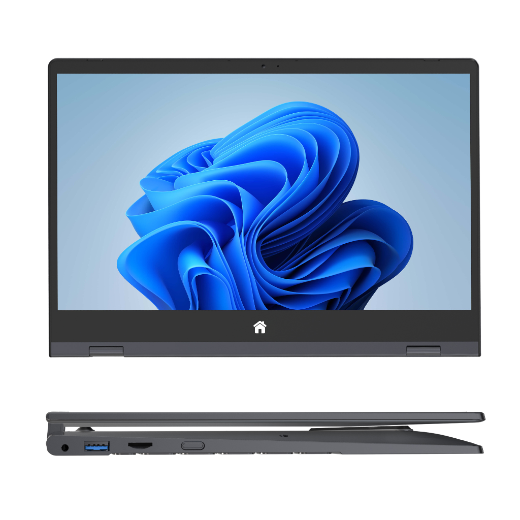 Trion Revolve 14" 360° 4k Touch Screen Laptop 12th Gen Intel Celeron-N95 16GB 512GB SSD Windows 11 - Grey Trion