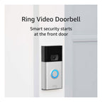 Ring Video Doorbell 2nd Gen – Wireless Doorbell Camera with Head-to-Toe View, HD Video - Pristine - Refurbished Ring