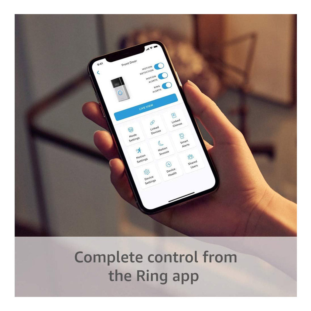 Ring Video Doorbell 2nd Gen – Wireless Doorbell Camera with Head-to-Toe View, HD Video - Pristine - Refurbished Ring