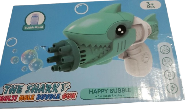 Shark Multi-Hole Bubble Gun Green High Output Bubble Blaster - Pristine - Refurbished