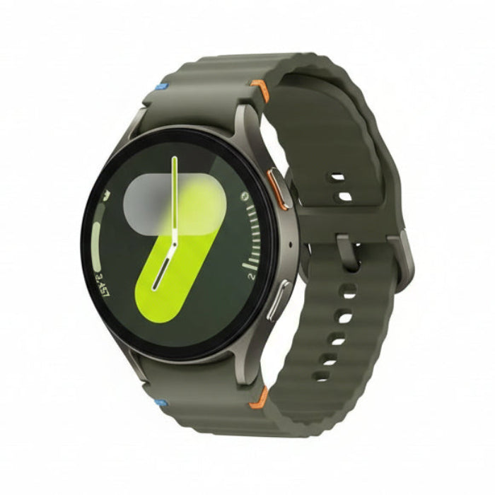 Galaxy Watch 7 L310 44mm Green displaying workout mode selection icons for running and cycling


