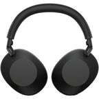 Close-up of the outer microphones on the Sony WH-1000XM6 earcups, highlighting multi-mic ANC hardware.