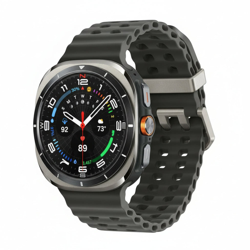Samsung Galaxy Watch Ultra 47mm LTE Titanium Silver submerged in water to illustrate 10ATM and IP68 durability​

