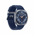 Samsung Watch Ultra 47mm on a wrist during a trail run, displaying dual‑frequency GPS route and pace data.