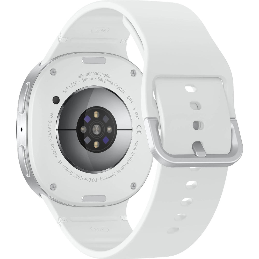 Samsung Galaxy Watch 8 Silver showing notifications on the watch face.