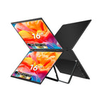 Trion 16‑inch Full HD foldable dual portable monitor product shot against a white background with logo visible on the back.