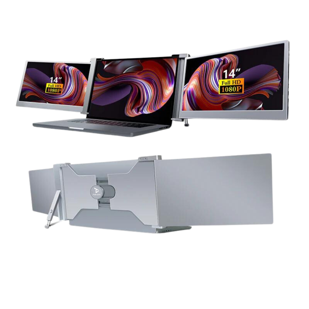 14 inch Trifold Portable Monitor 1080P IPS FHD Laptop Screen Extender For Laptop - Space Grey ( AU Version ) (Copy) Trion