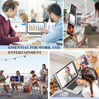 Backpack interior shot with 15.4 inch Trifold monitor and laptop packed side by side to show portability.