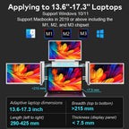 Close‑up of single USB‑C cable connected to Trion 14" Portable Quad Monitor for one‑cable triple display.