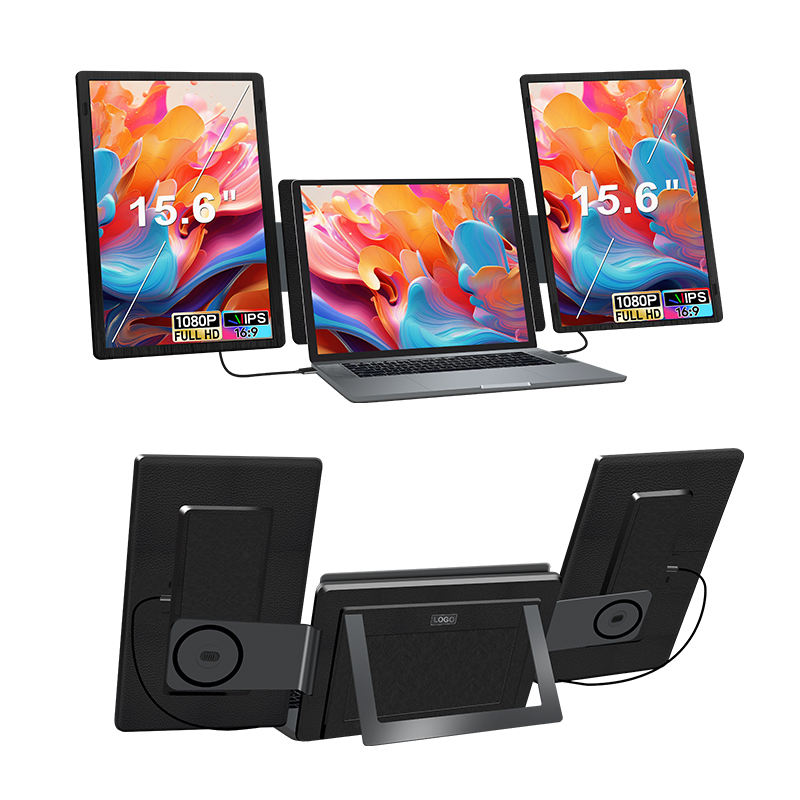 15.6 Inch Horizontal and Vertical Detachable Portable Screen Monitor Plug and Play FHD IPS Panel Easy to Carry LED Screen for PC Trion