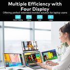 Trion 16" FHD Portable Monitor Quad Screen with One-Cable Triple Display Screen Extender for Laptops (Win10+, Mac M1/M2/M3) (AU Version) - Acceptable - Refurbished