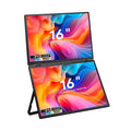 Trion 16-inch Full HD Foldable Dual Portable Monitor - Plug and Play Screen Extender Trion