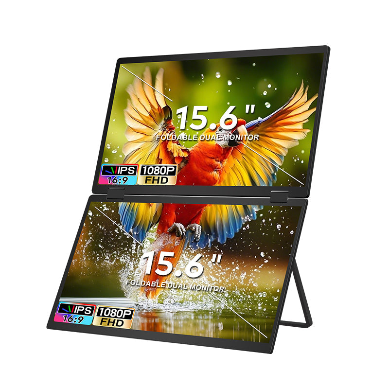 TRION-FOLDABLE MONITOR 15.6" side profile close-up showing thickness and edge finish

